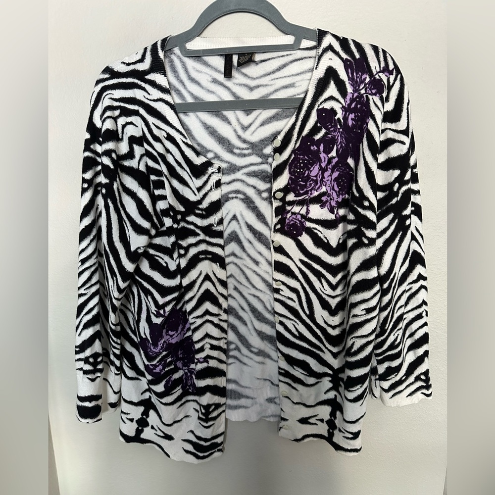 Zebra Print Cropped Sweater